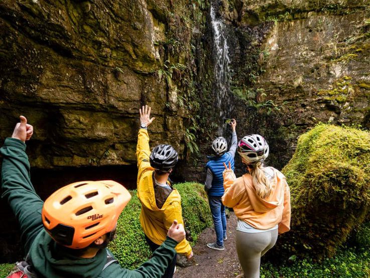 Friends taking a selfie during their Electric Escape Bike Experience
