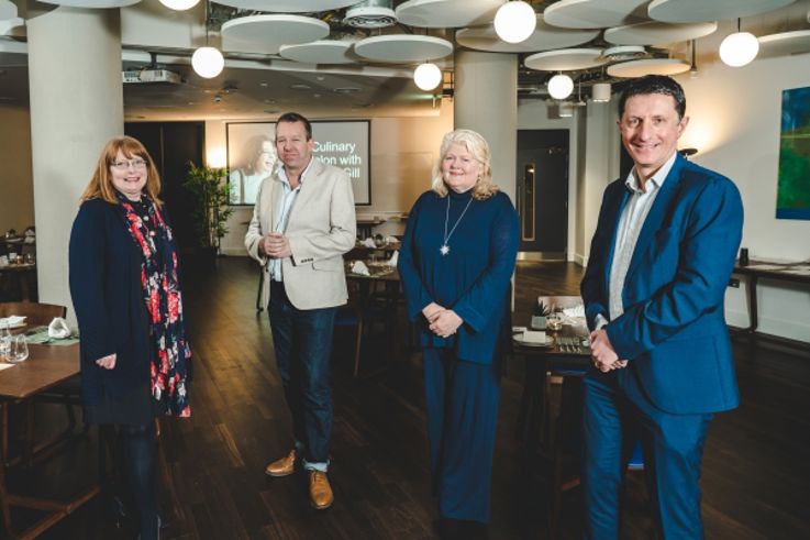 Gastronomy Summit hosts – Professor Una McMahon-Beattie, Ulster University; Donald Sloan, Chair, Oxford Cultural Collective; Michele Shirlow MBE, Fonder and Chief Executive, FoodNI; and David Roberts, Director of Strategic Development, Tourism NI.